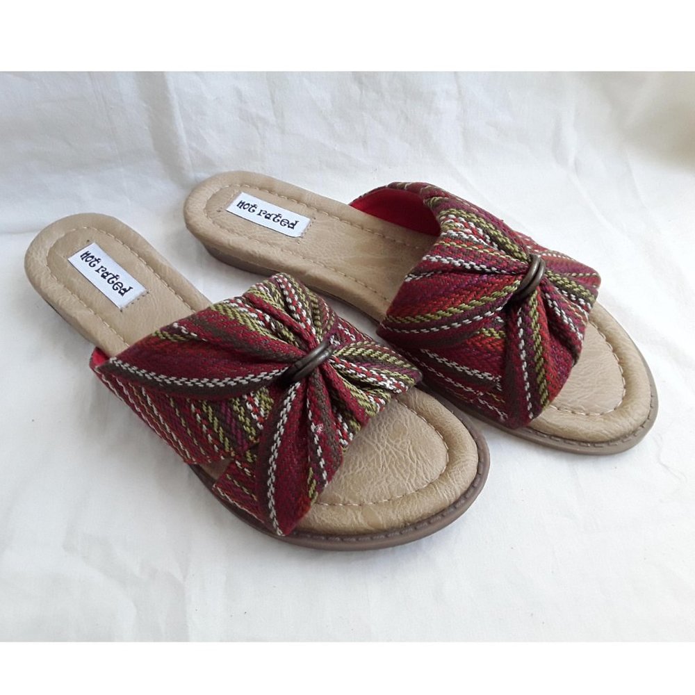 Not rated-Red low wedge sandal-6